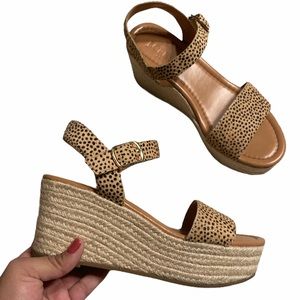 J.Crew Leopard Platform Espadrille Sandals Size 6